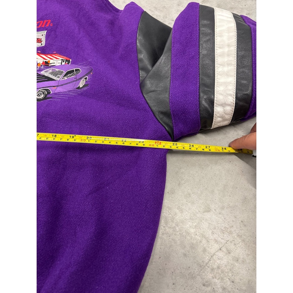 Vintage Choko Snap-on Mopar Muscle Car Series Varsity Jacket Purple Leather L - Picture 8 of 8